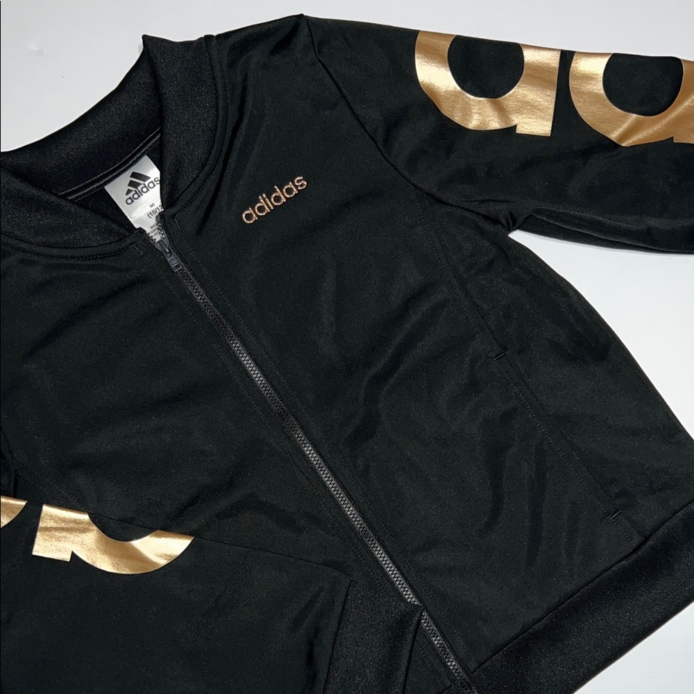 Adidas Black Jacket with Gold Accents